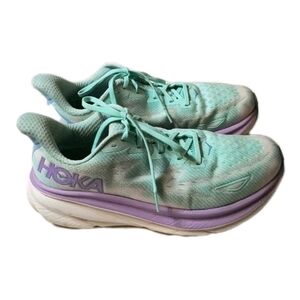 HOKA ONE ONE Clifton 9 Wmns Running Shoes Sz 11D WIDE Sunlit Ocean Lilac Mist